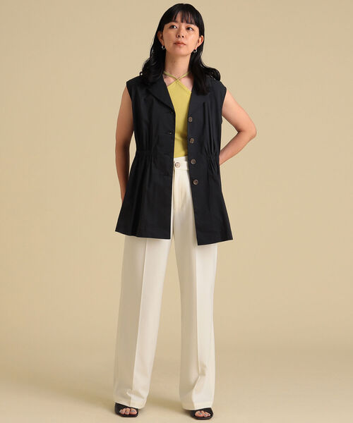 Ray BEAMS（レイビームス）の「Ray BEAMS / テーラードカラー ノースリーブ ブラウス（シャツ/ブラウス・レディース・ブラック/イエロー系その他5・ONE SIZE）」の3枚目の写真