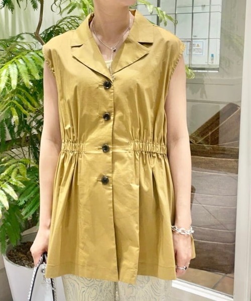 Ray BEAMS（レイビームス）の「Ray BEAMS / テーラードカラー ノースリーブ ブラウス（シャツ/ブラウス・レディース・ブラック/イエロー系その他5・ONE SIZE）」の20枚目の写真