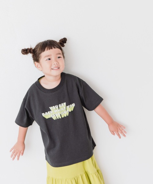 LOWRYS FARM(ローリーズファーム)の「クラックプリントTEE 288376(Tシャツ/カットソー・キッズ・グレー/オフホワイト/オレンジ・110cm/120cm/130cm/140cm/150cm)」の3枚目の写真