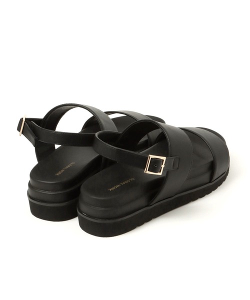 GLOBAL WORK（グローバルワーク）の「ダブルベルト厚底サンダル/277008