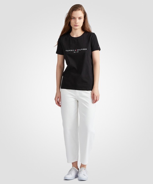TOMMY HILFIGER（トミーヒルフィガー）の「ベーシックロゴTシャツ（Tシャツ/カットソー・レディース・ホワイト/ネイビー/ブラック・LARGE/MEDIUM/SMALL/X-SMALL）」の9枚目の写真