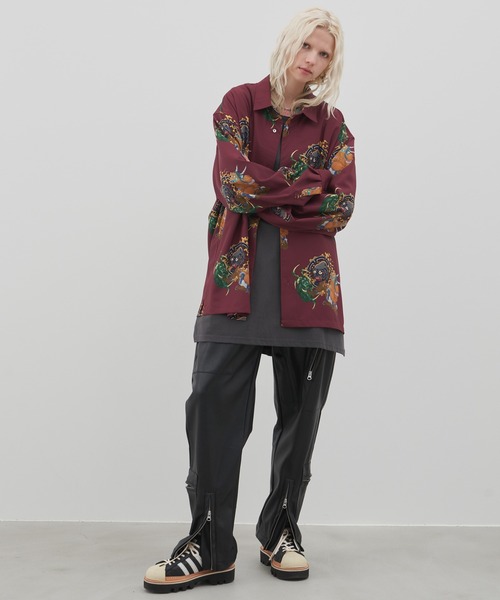 AIVER（アイバー）の「AIVER　百鬼夜行シャツ（シャツ/ブラウス・メンズ・ブラック/ボルドー/カーキ系・SMALL/MEDIUM/LARGE）」の4枚目の写真