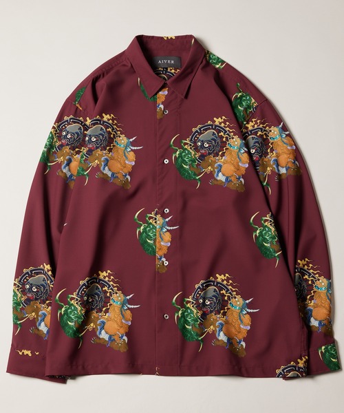 AIVER（アイバー）の「AIVER　百鬼夜行シャツ（シャツ/ブラウス・メンズ・ブラック/ボルドー/カーキ系・SMALL/MEDIUM/LARGE）」の10枚目の写真
