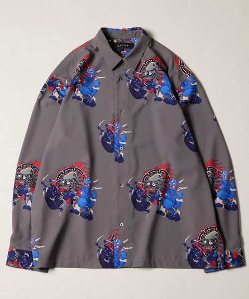 AIVER（アイバー）の「AIVER　百鬼夜行シャツ（シャツ/ブラウス・メンズ・ブラック/ボルドー/カーキ系・SMALL/MEDIUM/LARGE）」の9枚目の写真