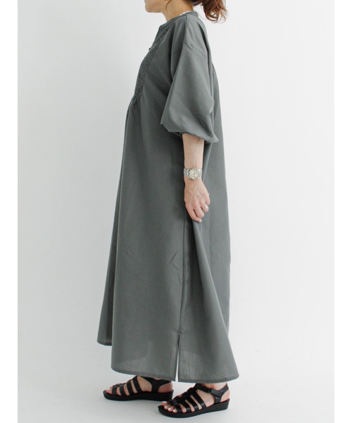 Samansa Mos2 blue（サマンサモスモスブルー）の「メッシュレースコンビワンピース（ワンピース・レディース・ブラック/オフホワイト/グリーン・ﾌﾘ-）」の10枚目の写真