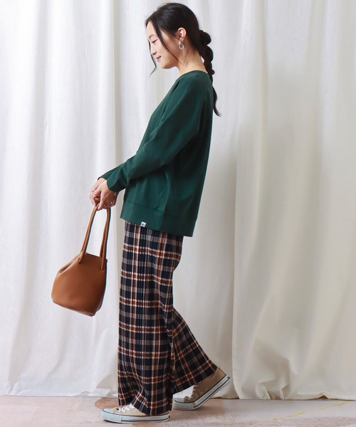 libelle more（リベル モア）の「USAコットン 天竺ドロップショルダー切替プルオーバー（Tシャツ/カットソー・レディース・チャコールグレー/ブラック/モスグリーン/グリーン系その他/ワイン/グレイッシュベージュ・M/L）」の21枚目の写真