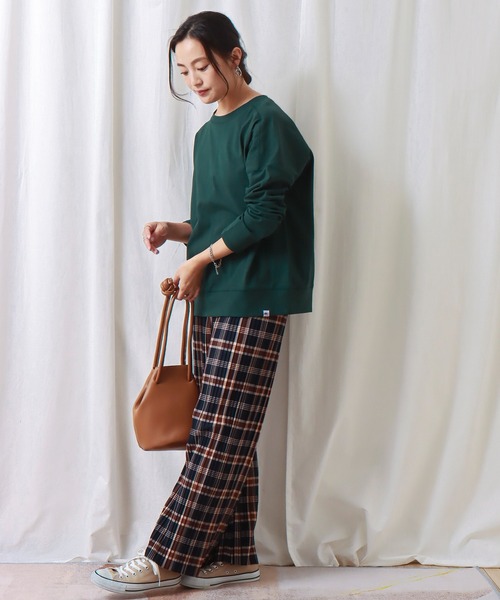 libelle more（リベル モア）の「USAコットン 天竺ドロップショルダー切替プルオーバー（Tシャツ/カットソー・レディース・チャコールグレー/ブラック/モスグリーン/グリーン系その他/ワイン/グレイッシュベージュ・M/L）」の20枚目の写真