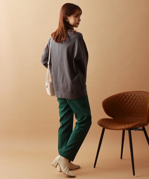 libelle more（リベル モア）の「USAコットン 天竺ドロップショルダー切替プルオーバー（Tシャツ/カットソー・レディース・チャコールグレー/ブラック/モスグリーン/グリーン系その他/ワイン/グレイッシュベージュ・M/L）」の14枚目の写真