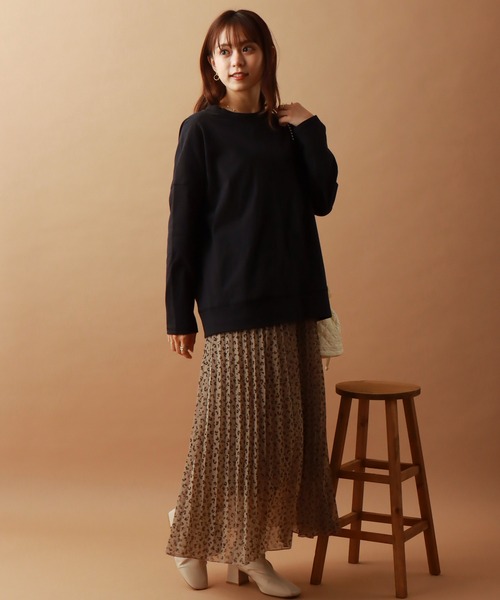 libelle more（リベル モア）の「USAコットン 天竺ドロップショルダー切替プルオーバー（Tシャツ/カットソー・レディース・チャコールグレー/ブラック/モスグリーン/グリーン系その他/ワイン/グレイッシュベージュ・M/L）」の7枚目の写真