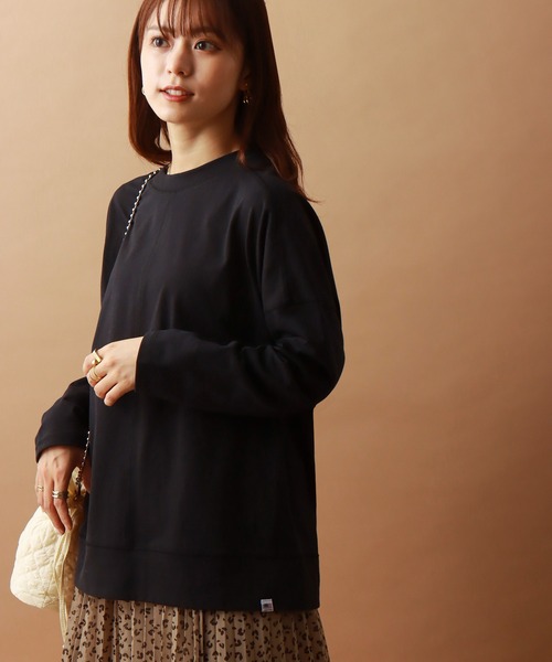 libelle more（リベル モア）の「USAコットン 天竺ドロップショルダー切替プルオーバー（Tシャツ/カットソー・レディース・チャコールグレー/ブラック/モスグリーン/グリーン系その他/ワイン/グレイッシュベージュ・M/L）」の12枚目の写真