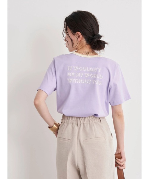 earth music&ecology（アースミュージックアンドエコロジー）の「リンガーTシャツ（Tシャツ/カットソー・レディース・オフホワイト/チャコールグレー/ラベンダー・S/M）」の13枚目の写真