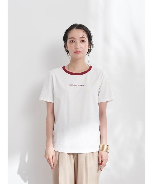 earth music&ecology（アースミュージックアンドエコロジー）の「リンガーTシャツ（Tシャツ/カットソー・レディース・オフホワイト/チャコールグレー/ラベンダー・S/M）」の14枚目の写真