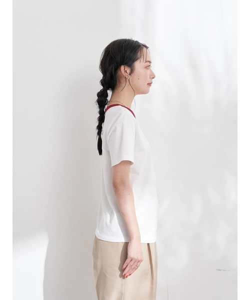 earth music&ecology（アースミュージックアンドエコロジー）の「リンガーTシャツ（Tシャツ/カットソー・レディース・オフホワイト/チャコールグレー/ラベンダー・S/M）」の21枚目の写真