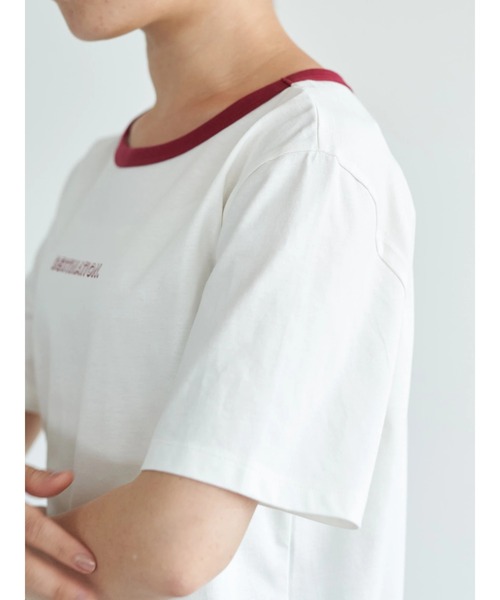 earth music&ecology（アースミュージックアンドエコロジー）の「リンガーTシャツ（Tシャツ/カットソー・レディース・オフホワイト/チャコールグレー/ラベンダー・S/M）」の7枚目の写真