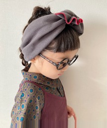 CIAOPANIC TYPY | 【KIDS】配色ステッチビッグリボンリブヘアターバン(ヘアバンド)