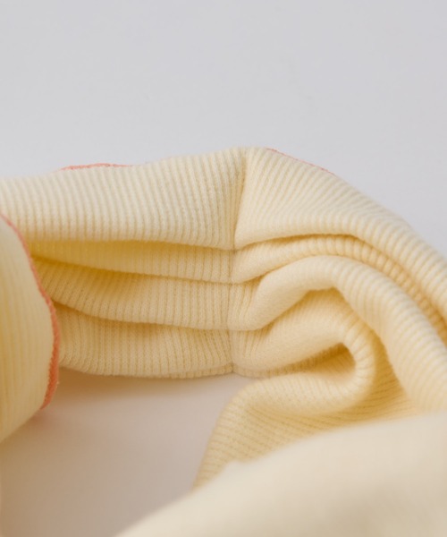 CIAOPANIC TYPY（チャオパニックティピー）の「【KIDS】配色ステッチビッグリボンリブヘアターバン（ヘアバンド・キッズ・チャコールグレー/ベージュ/グリーン/アイボリー・ONE SIZE）」の8枚目の写真