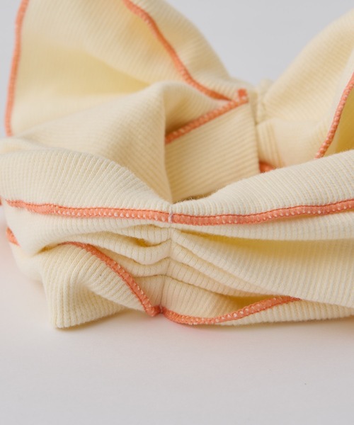 CIAOPANIC TYPY（チャオパニックティピー）の「【KIDS】配色ステッチビッグリボンリブヘアターバン（ヘアバンド・キッズ・チャコールグレー/ベージュ/グリーン/アイボリー・ONE SIZE）」の11枚目の写真