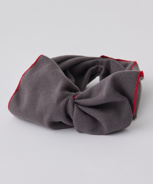 CIAOPANIC TYPY（チャオパニックティピー）の「【KIDS】配色ステッチビッグリボンリブヘアターバン（ヘアバンド・キッズ・チャコールグレー/ベージュ/グリーン/アイボリー・ONE SIZE）」の13枚目の写真