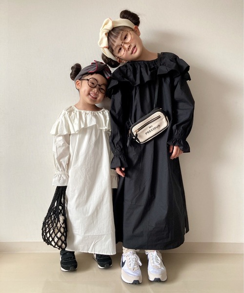 CIAOPANIC TYPY（チャオパニックティピー）の「【KIDS】配色ステッチビッグリボンリブヘアターバン（ヘアバンド・キッズ・チャコールグレー/ベージュ/グリーン/アイボリー・ONE SIZE）」の18枚目の写真