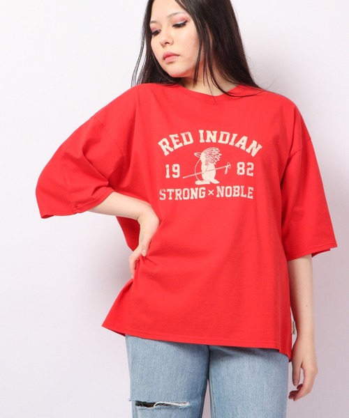 FUNALIVE(ファンアライブ)の「AMERICAN FUDGE RED INDIANバイオウォッシュ加工アメカジプリントT(Tシャツ/カットソー・レディース・ベージュ/レッド/ネイビー/グリーン・FREE)」の16枚目の写真