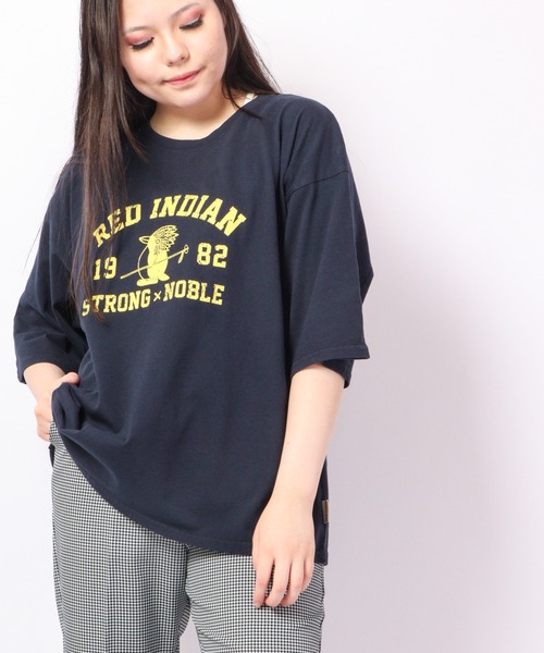 FUNALIVE(ファンアライブ)の「AMERICAN FUDGE RED INDIANバイオウォッシュ加工アメカジプリントT(Tシャツ/カットソー・レディース・ベージュ/レッド/ネイビー/グリーン・FREE)」の12枚目の写真