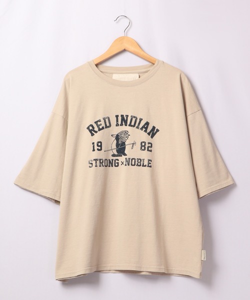 FUNALIVE(ファンアライブ)の「AMERICAN FUDGE RED INDIANバイオウォッシュ加工アメカジプリントT(Tシャツ/カットソー・レディース・ベージュ/レッド/ネイビー/グリーン・FREE)」の19枚目の写真