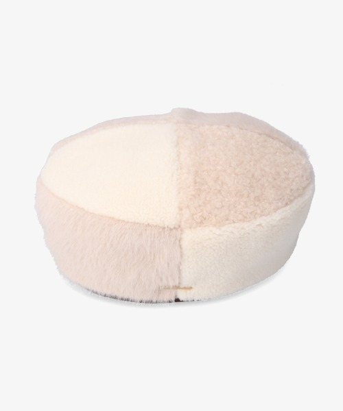 kaorinomori(カオリノモリ)の「kaorinomori エリンベレー(ハンチング/ベレー帽・レディース・ホワイト/グレー・M/57.5cm)」の4枚目の写真