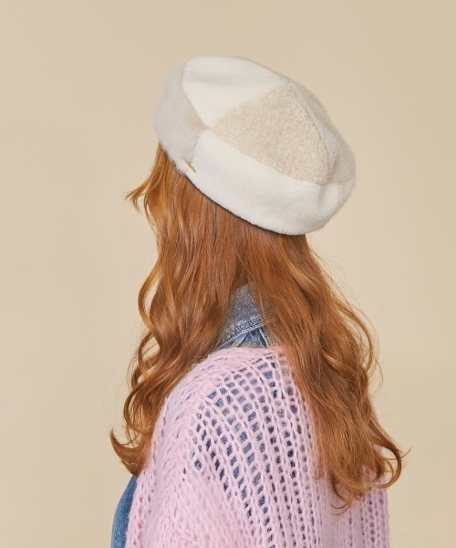 kaorinomori(カオリノモリ)の「kaorinomori エリンベレー(ハンチング/ベレー帽・レディース・ホワイト/グレー・M/57.5cm)」の13枚目の写真