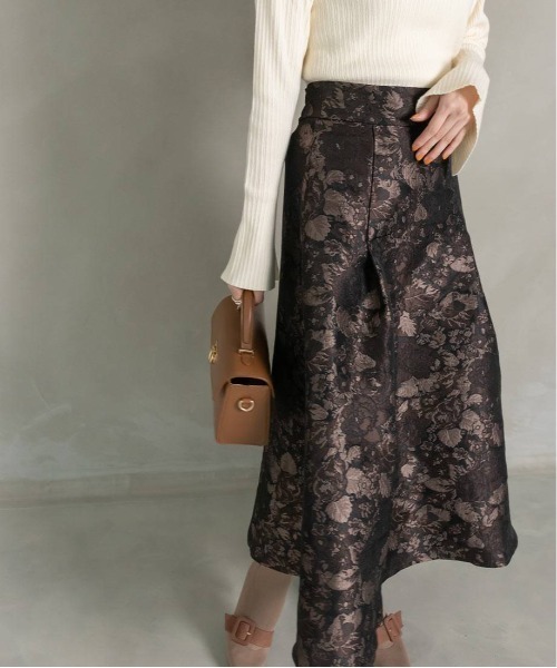 RANDA（ランダ）の「ジャガードフレアスカート（スカート・レディース・ブルー/ブラウン/ピンク・0/1）」の14枚目の写真