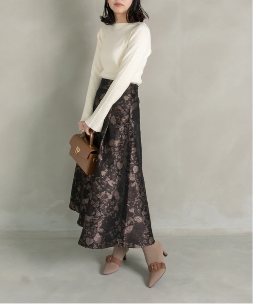 RANDA（ランダ）の「ジャガードフレアスカート（スカート・レディース・ブルー/ブラウン/ピンク・0/1）」の19枚目の写真
