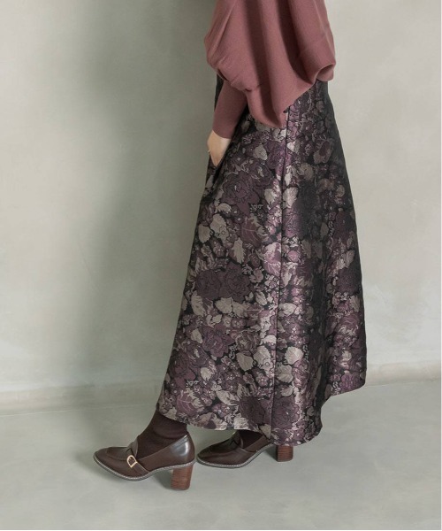 RANDA（ランダ）の「ジャガードフレアスカート（スカート・レディース・ブルー/ブラウン/ピンク・0/1）」の4枚目の写真