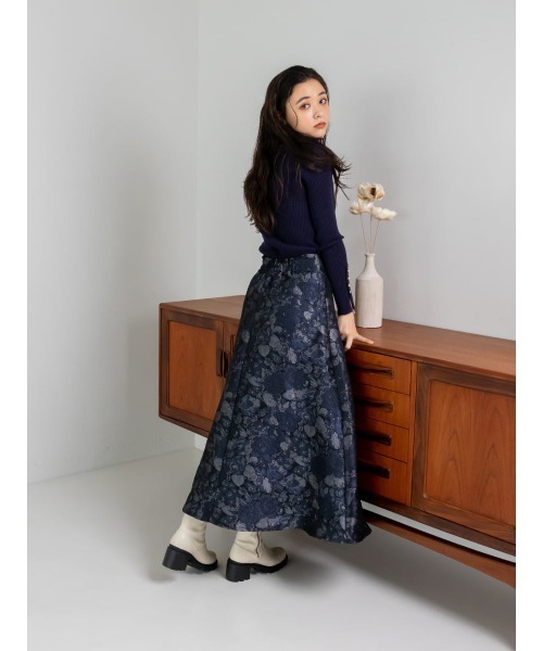 RANDA（ランダ）の「ジャガードフレアスカート（スカート・レディース・ブルー/ブラウン/ピンク・0/1）」の10枚目の写真