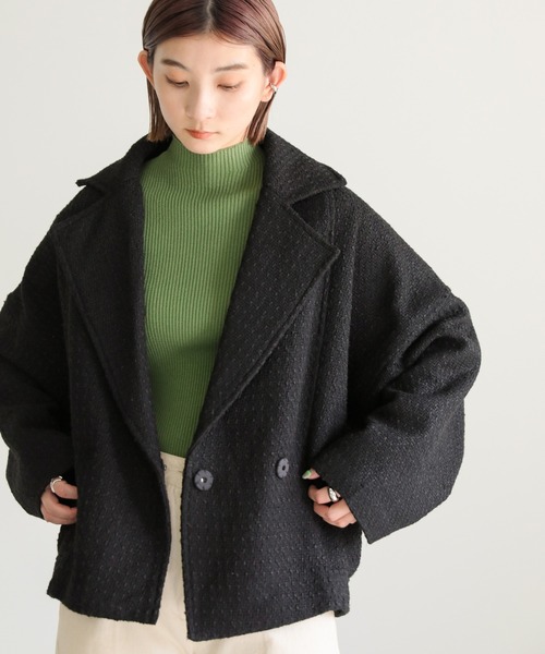 select MOCA（セレクトモカ）の「ツイードオーバージャケット（テーラードジャケット・レディース・ホワイト×ブラック/ブラック・FREE）」の7枚目の写真