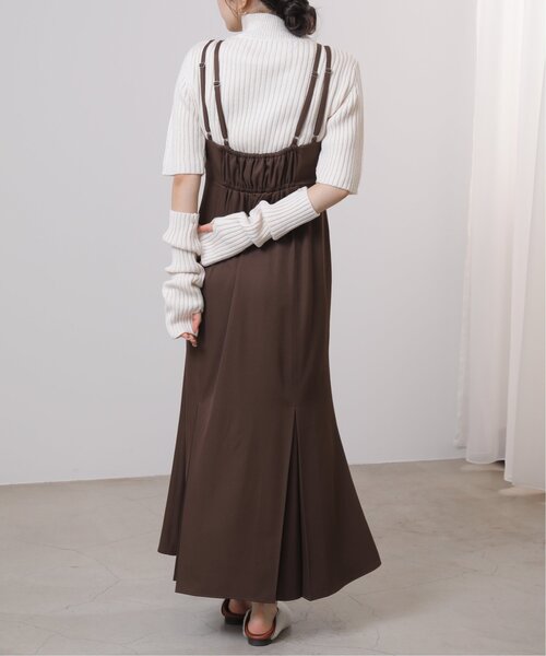 RAY CASSIN（レイカズン）の「アームウォーマー付きリブニット（ニット/セーター・レディース・ブラック/パープル/オフホワイト/グレイッシュベージュ・FREE）」の19枚目の写真