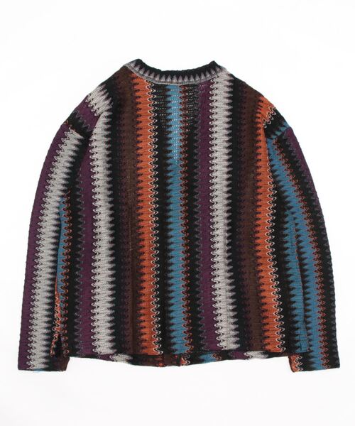 チチカカ（チチカカ）の「【ユニセックス】ラッセルジャカードカーディガン（カーディガン/ボレロ・メンズ・ネイビー/ブラック・MEDIUM/LARGE）」の3枚目の写真