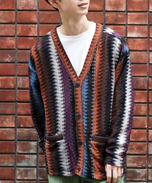 【ユニセックス】ラッセルジャカードカーディガン