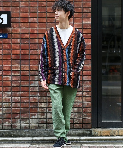 チチカカ（チチカカ）の「【ユニセックス】ラッセルジャカードカーディガン（カーディガン/ボレロ・メンズ・ネイビー/ブラック・MEDIUM/LARGE）」の6枚目の写真