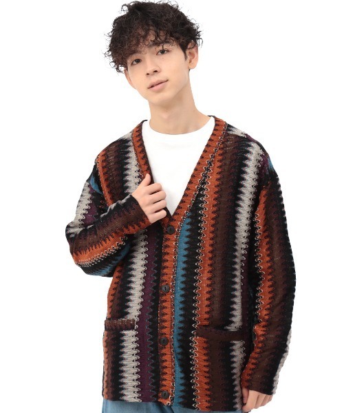 チチカカ（チチカカ）の「【ユニセックス】ラッセルジャカードカーディガン（カーディガン/ボレロ・メンズ・ネイビー/ブラック・MEDIUM/LARGE）」の10枚目の写真