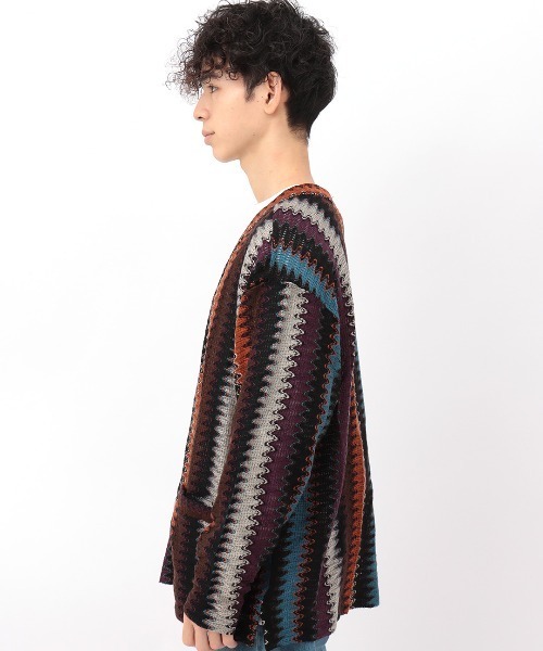 チチカカ（チチカカ）の「【ユニセックス】ラッセルジャカードカーディガン（カーディガン/ボレロ・メンズ・ネイビー/ブラック・MEDIUM/LARGE）」の12枚目の写真