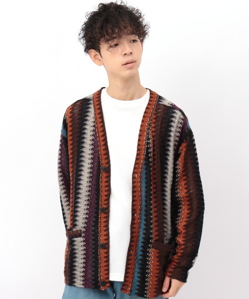 チチカカ（チチカカ）の「【ユニセックス】ラッセルジャカードカーディガン（カーディガン/ボレロ・メンズ・ネイビー/ブラック・MEDIUM/LARGE）」の14枚目の写真