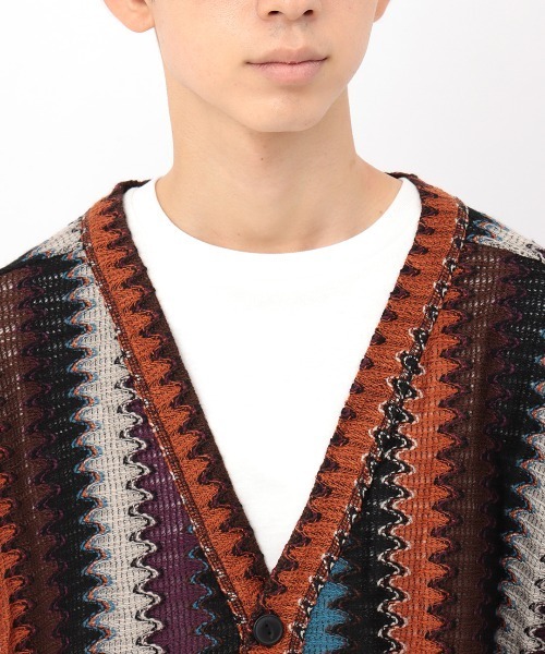 チチカカ（チチカカ）の「【ユニセックス】ラッセルジャカードカーディガン（カーディガン/ボレロ・メンズ・ネイビー/ブラック・MEDIUM/LARGE）」の15枚目の写真