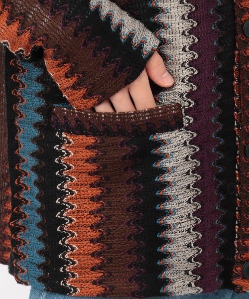 チチカカ（チチカカ）の「【ユニセックス】ラッセルジャカードカーディガン（カーディガン/ボレロ・メンズ・ネイビー/ブラック・MEDIUM/LARGE）」の16枚目の写真