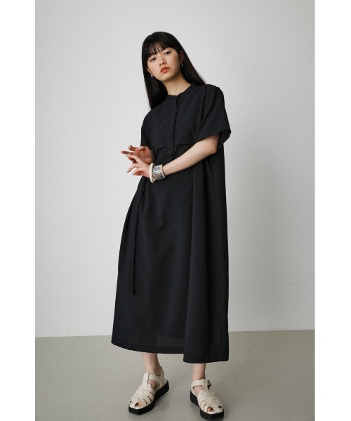 AZUL by moussy（アズールバイマウジー）の「FLAP LAYERED SHIRT ONEPIECE/フラップレイヤードシャツワンピース（ワンピース・レディース・ブラック/オフホワイト/ダークブルー・MEDIUM/SMALL）」の14枚目の写真