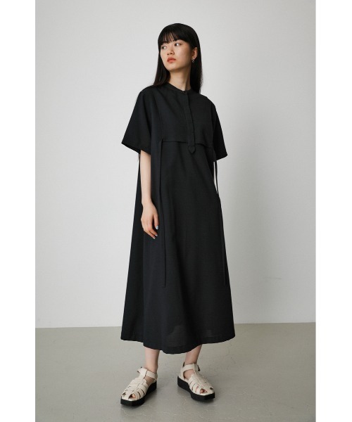 AZUL by moussy（アズールバイマウジー）の「FLAP LAYERED SHIRT ONEPIECE/フラップレイヤードシャツワンピース（ワンピース・レディース・ブラック/オフホワイト/ダークブルー・MEDIUM/SMALL）」の15枚目の写真