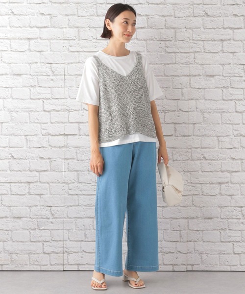 LEPSIM（レプシィム）の「5ゲージニットタンク　295976（ベスト・レディース・グレイッシュベージュ/モカ・FREE）」の12枚目の写真