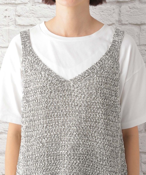 LEPSIM（レプシィム）の「5ゲージニットタンク　295976（ベスト・レディース・グレイッシュベージュ/モカ・FREE）」の4枚目の写真