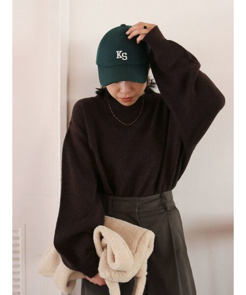 Ungrid（アングリッド）の「ウール混ロゴCAP（キャップ・レディース・グリーン/ネイビー/グレー・FREE）」の5枚目の写真