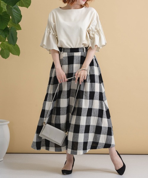 ROSIEE（ロージー）の「ROSIEE 袖タックパールTOPS（シャツ/ブラウス・レディース・ブラック/ベージュ/アイボリー・FREE）」の20枚目の写真