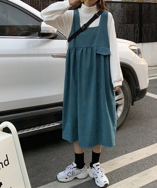 LOPASS(ロパス)の「リバーシブル セットアップ(ハイネックブラウス+キャミワンピース2点)(セットアップ・レディース・ブラック/ブラウン/ブルー・M/L/XL)」の3枚目の写真
