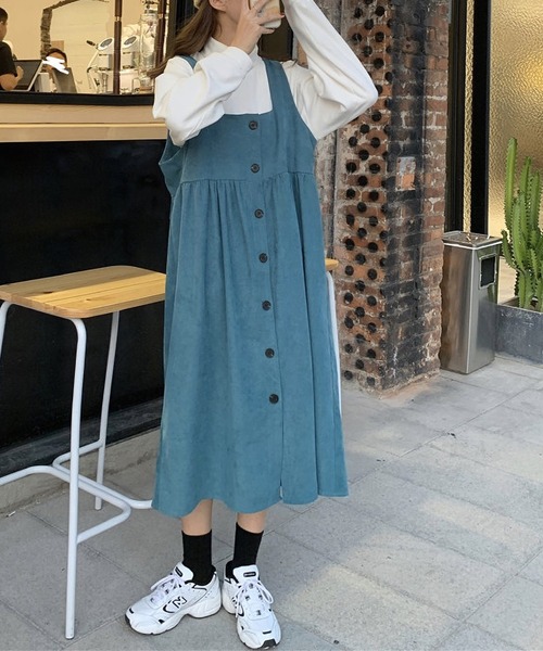 LOPASS(ロパス)の「リバーシブル セットアップ(ハイネックブラウス+キャミワンピース2点)(セットアップ・レディース・ブラック/ブラウン/ブルー・M/L/XL)」の7枚目の写真
